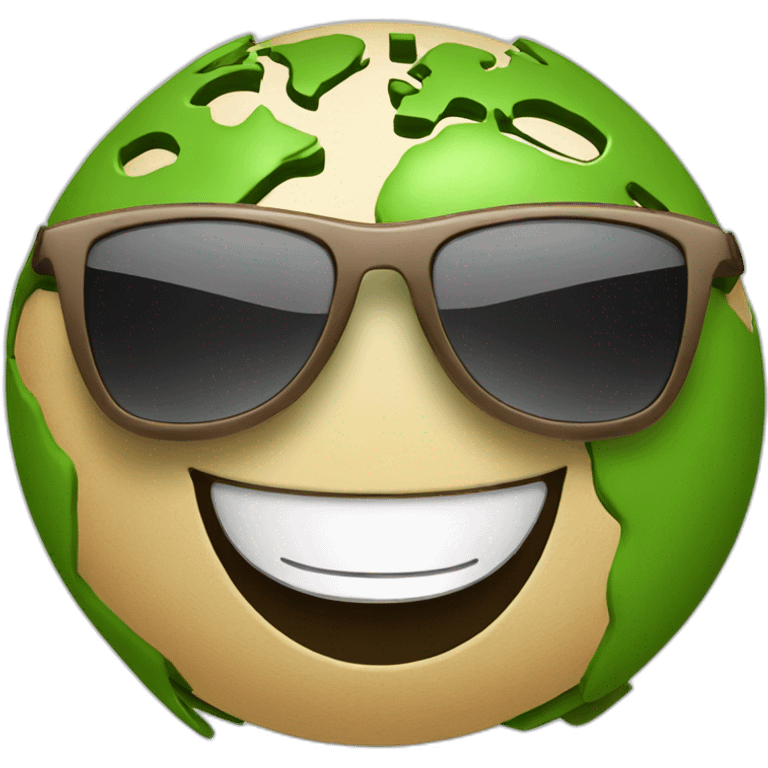 earth with sunglasses grin emoji