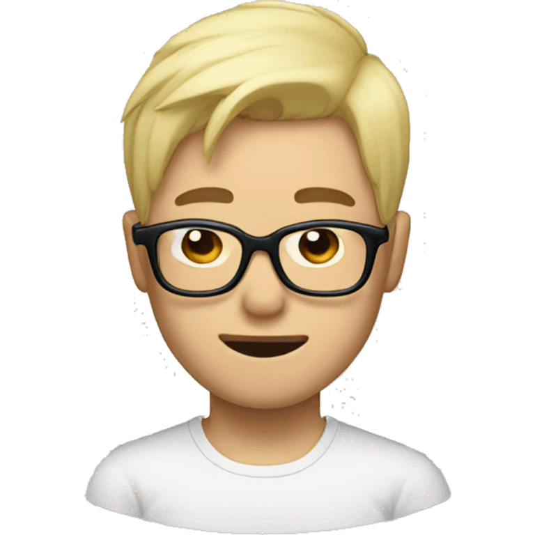 blonde hair asian men with glasses emoji