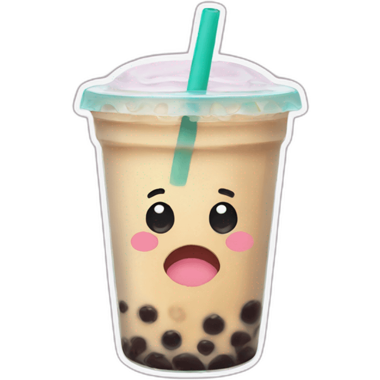 bubble tea crying emoji