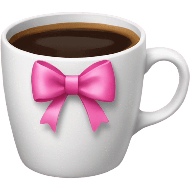 a coffee cup with a pink bow emoji