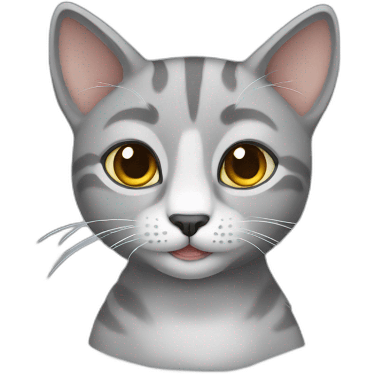 gray young cat emoji