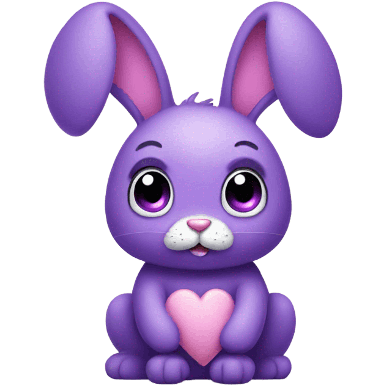 fluffy purple bunny with heart eyes emoji