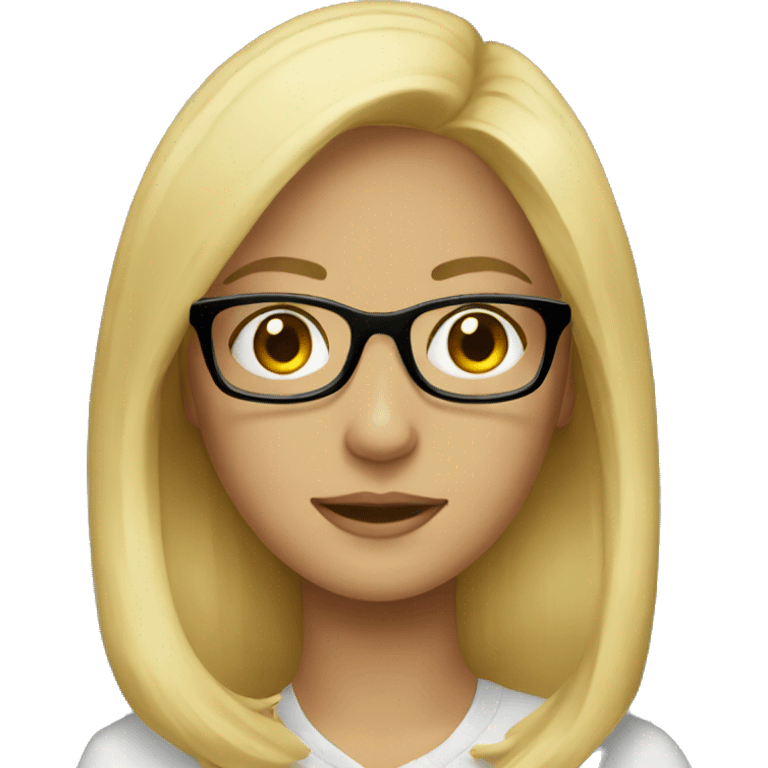 Blonde girl with glasses emoji