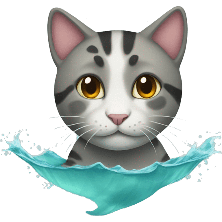 cat in the sea emoji