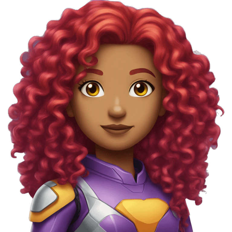 starfire dc red curly hair purple spacesuit  emoji