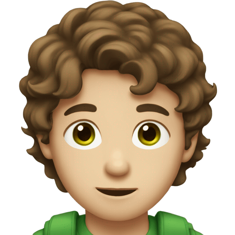 Boy with brown hair and green eyes emoji