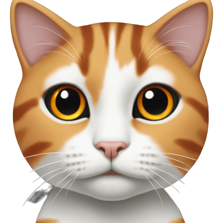 Cat with three colours, orange white and black. From her head to nose black stripe emoji