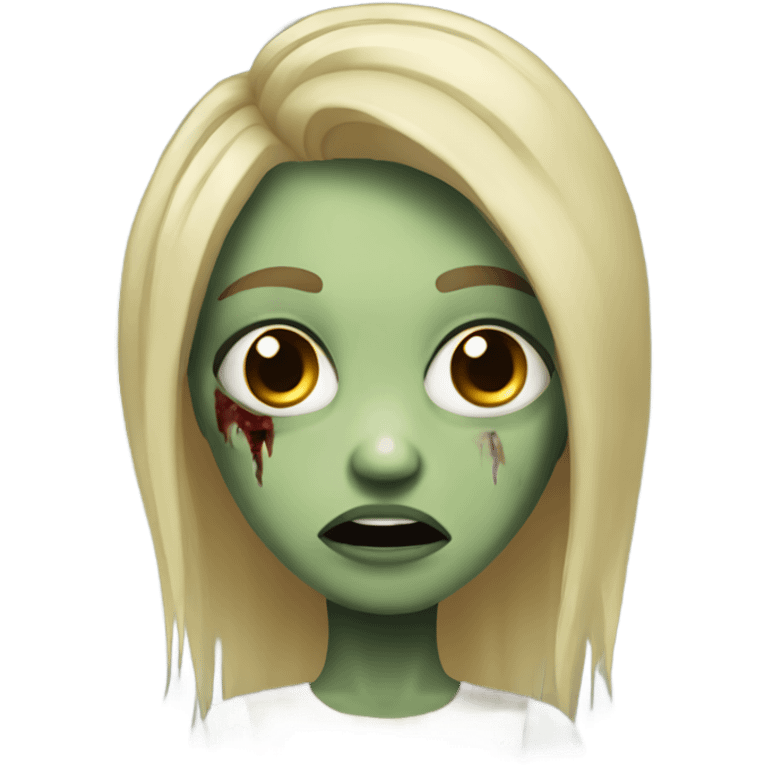 Zombie girl with blonhaird hair emoji