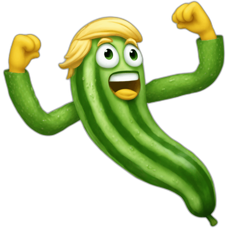 Trump as dancing cucumber emoji