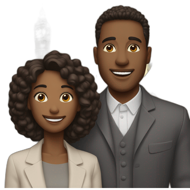 smiling couple in london emoji