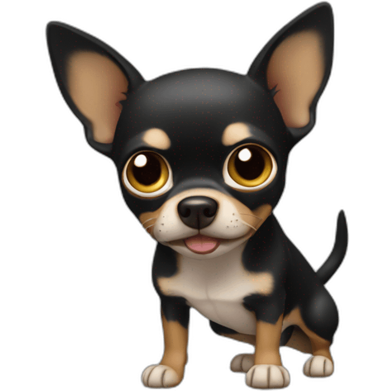 chihuahua NEGRO gritando emoji