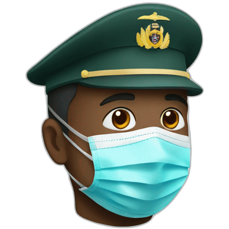 a military Head Portraits in a Medical masks emoji