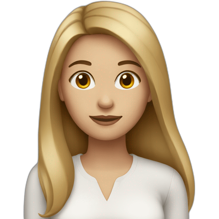 a woman with dark blond straight hair  emoji