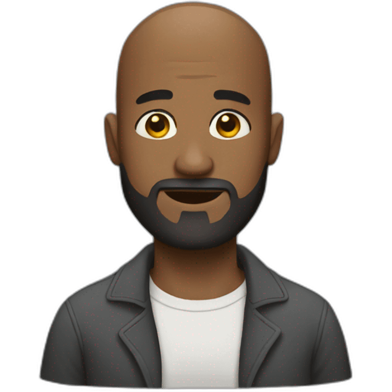 Bald black man with a scruffy beard  emoji