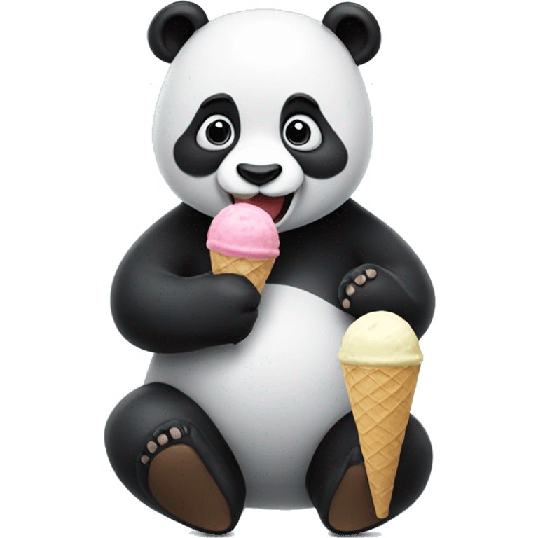 Panda eating ice cream emoji