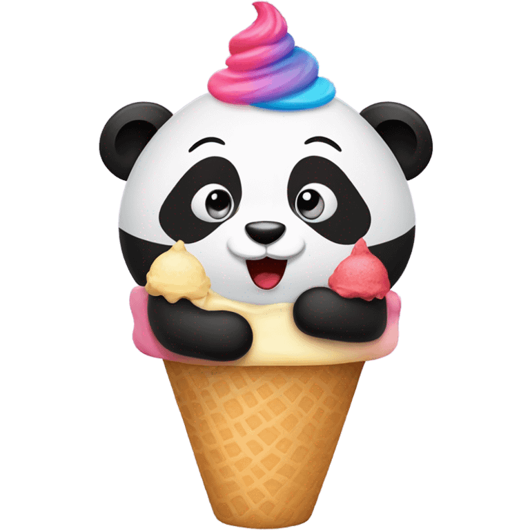 Panda eating ice cream emoji