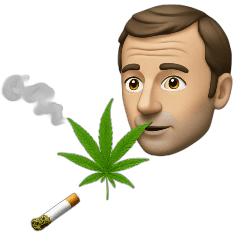 Macron smoking weed emoji