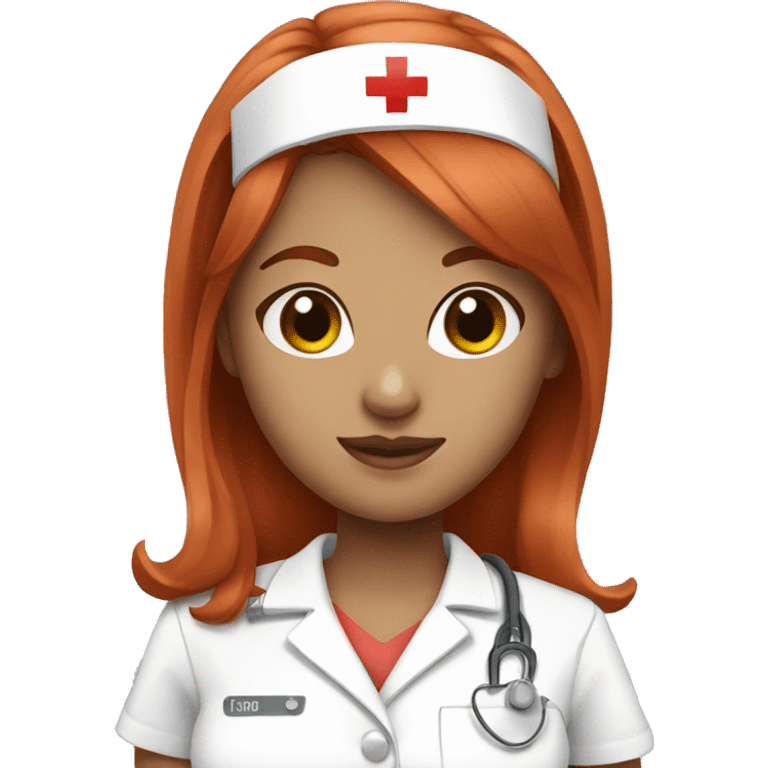 Redhead nurse with nose piercing and bangs emoji