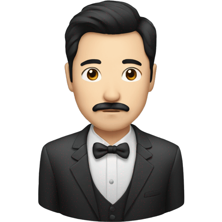 uncle, black hair, asian, moustache emoji