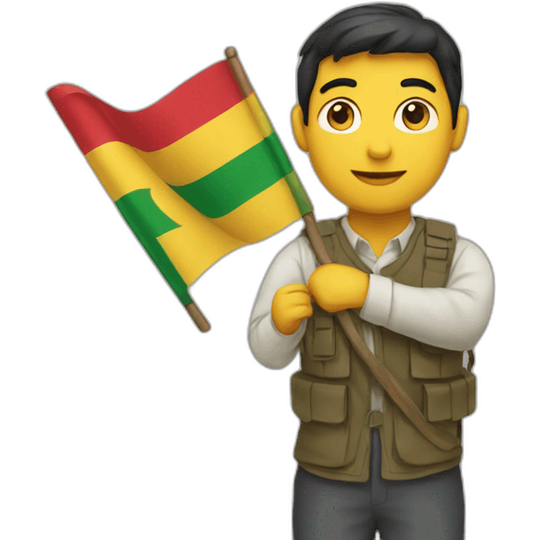 man holding a kurdistan flag emoji