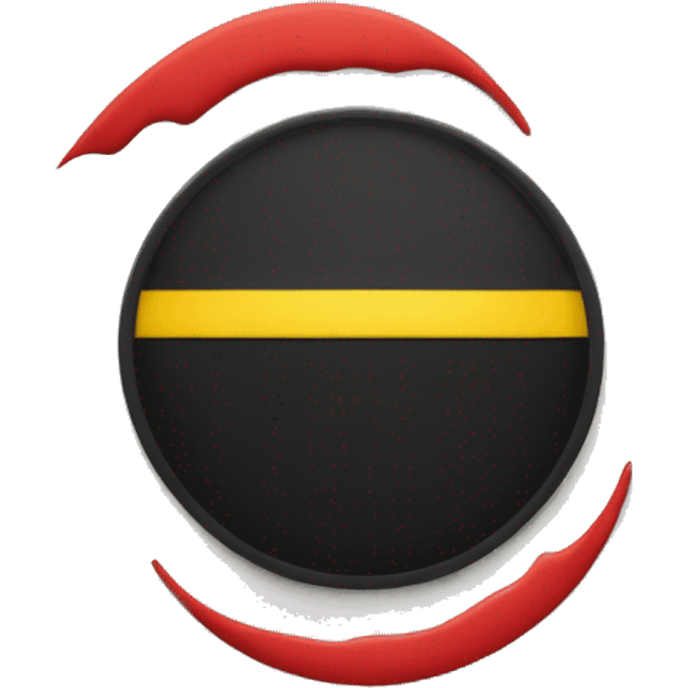 a wavy half black and red rectangle with a yellow circle in the middle emoji