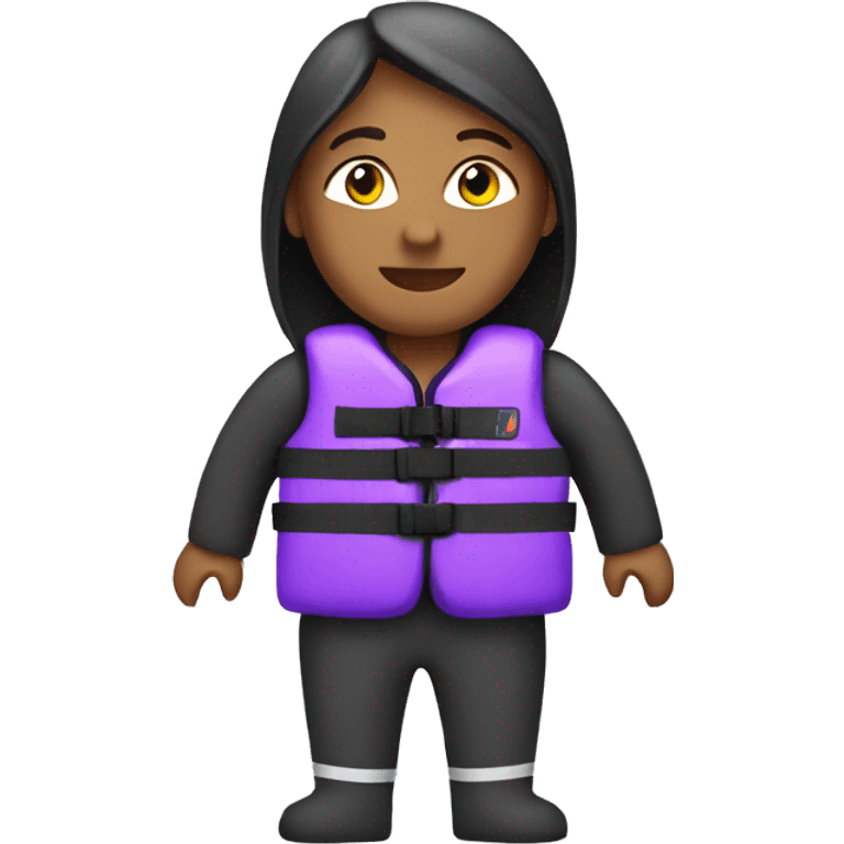 woman wearing a purple kayaking lifejacket emoji