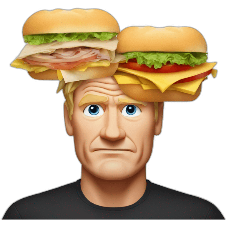 gordon ramsey's head between two sandwiches emoji