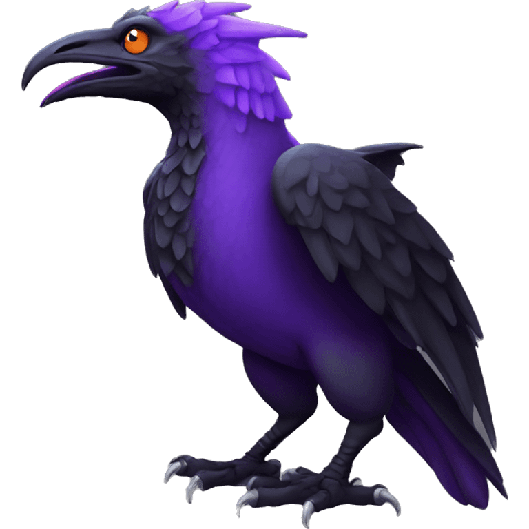 Corvus black and purple dragon  emoji