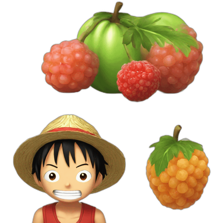 Luffy eating fruits emoji