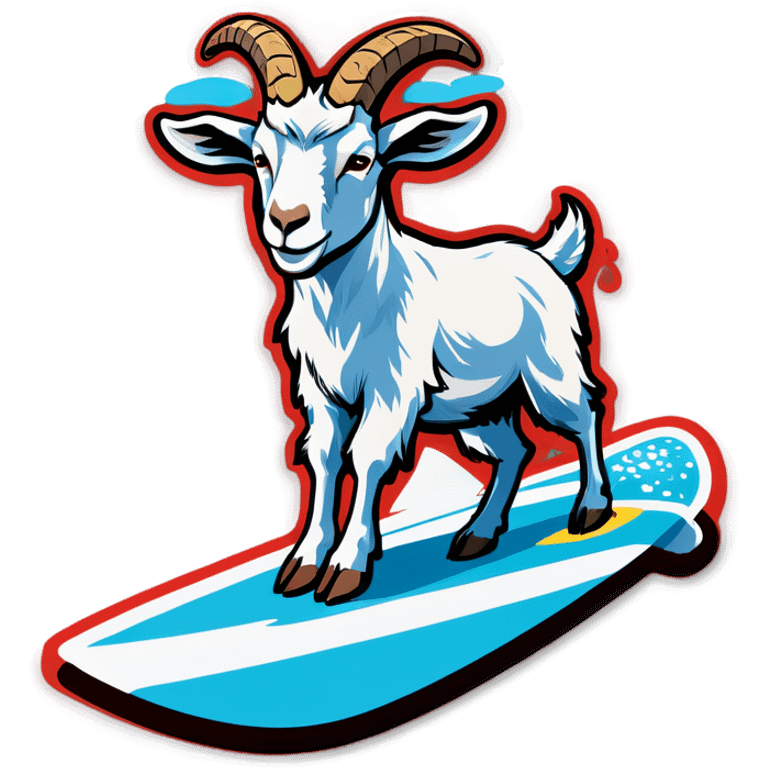 Goat surfing emoji