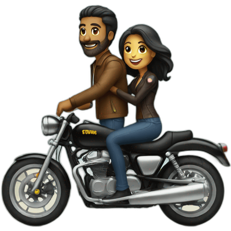 Couple on bullet bike emoji