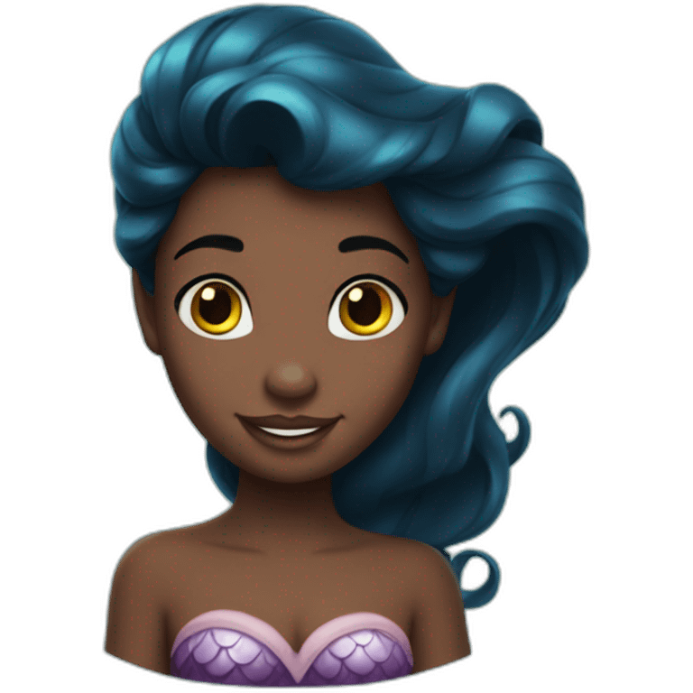 Ariel little mermaid with dark skin emoji