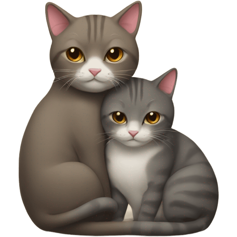 2 cats hugging emoji