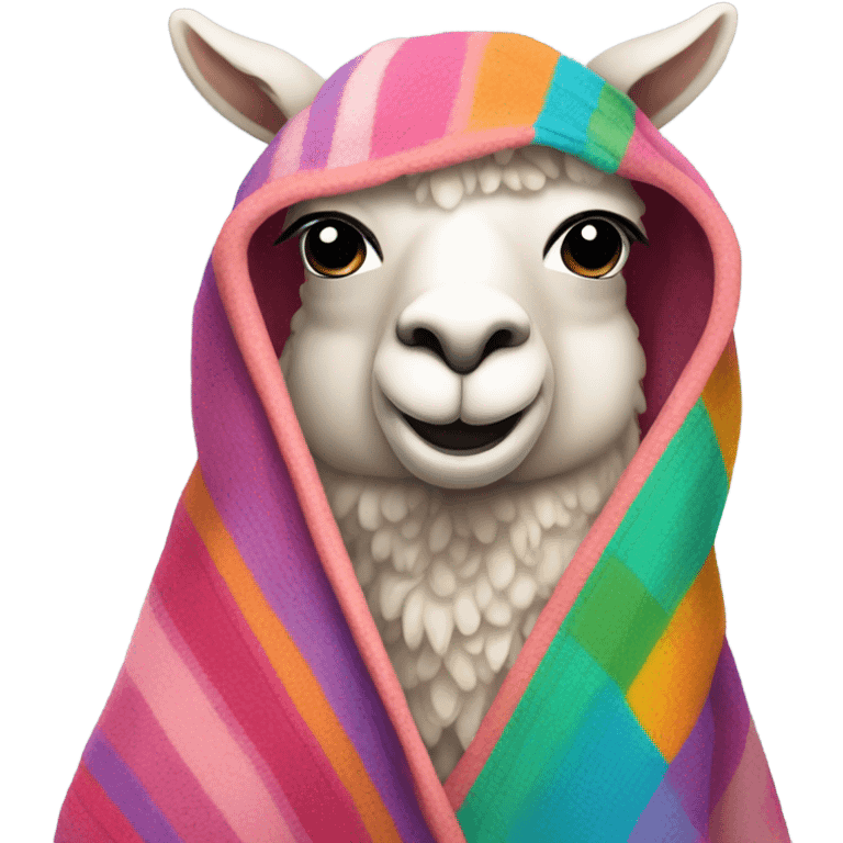 Pink Llama with a blanket  emoji