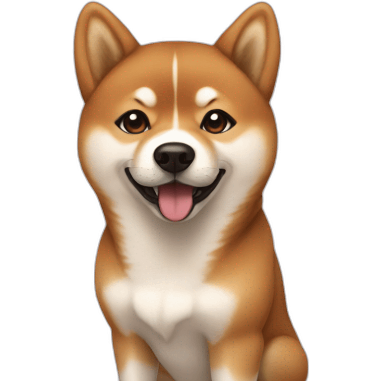 Cute Shiba-dog with her their mistress, a woman with brown and curly hair emoji