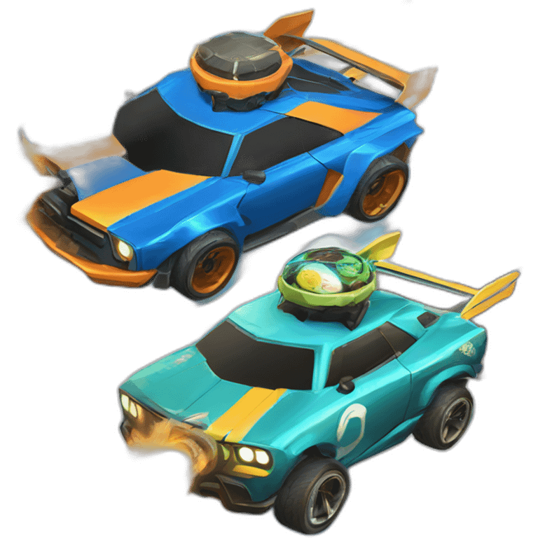 Three rocket league cars emoji