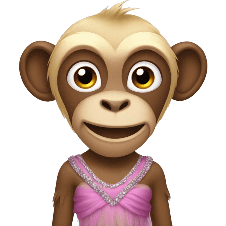 Monkey with tutu on emoji