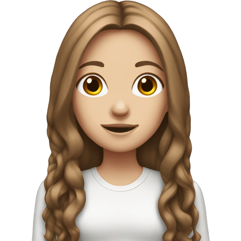 white girl with brown long hair  emoji