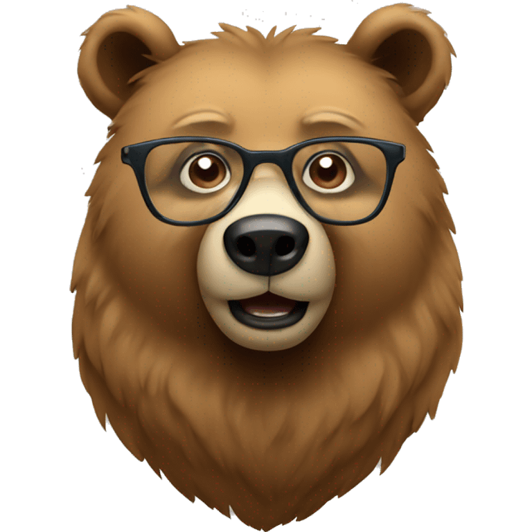 Bear with glasses emoji