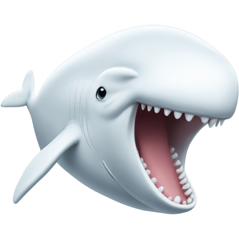 white whale , open mouth emoji