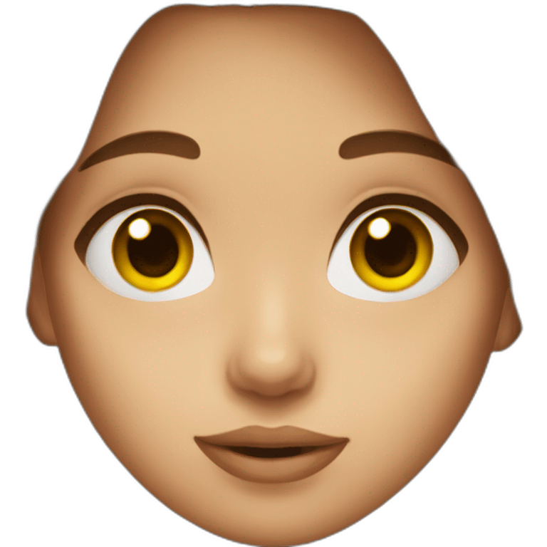 Girl with brown hair brown eyes and yellow skin emoji