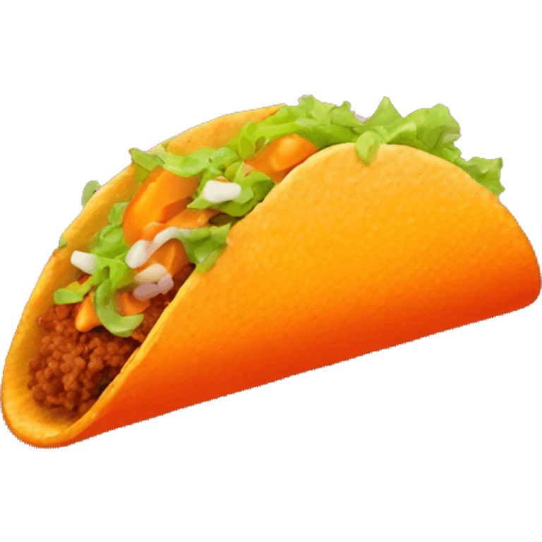 Neon orange taco shell emoji