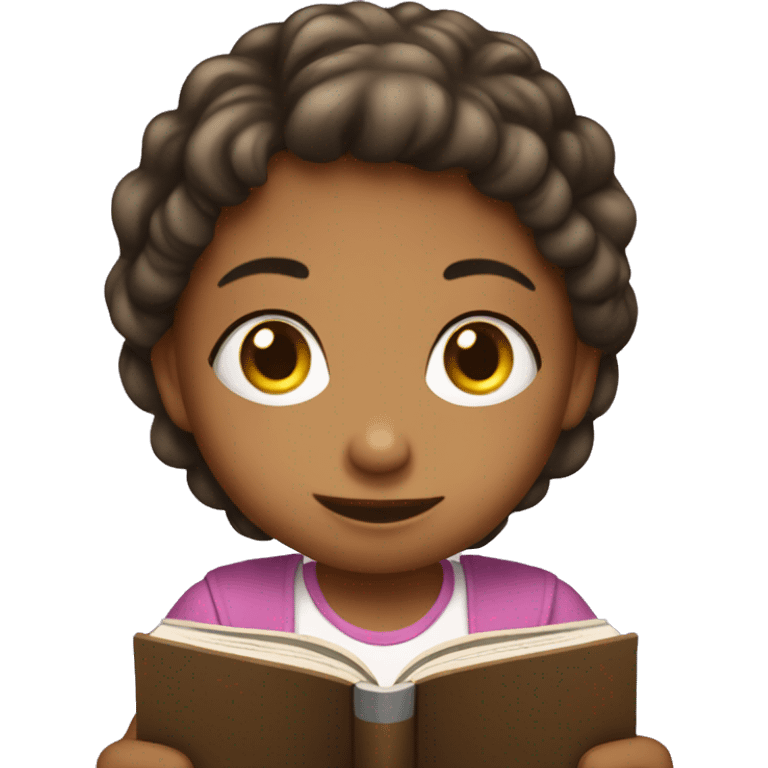 Little girl reading bible emoji