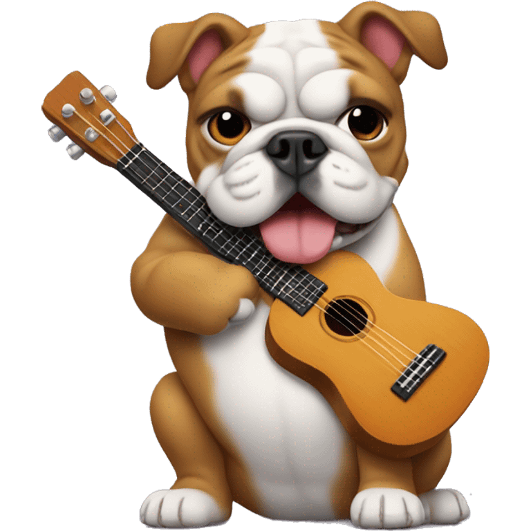 Bulldog with a ukulele  emoji