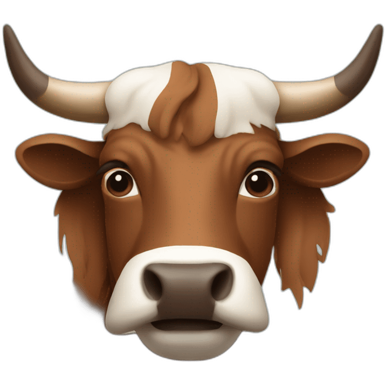 Texas Longhorn with solid brown face emoji