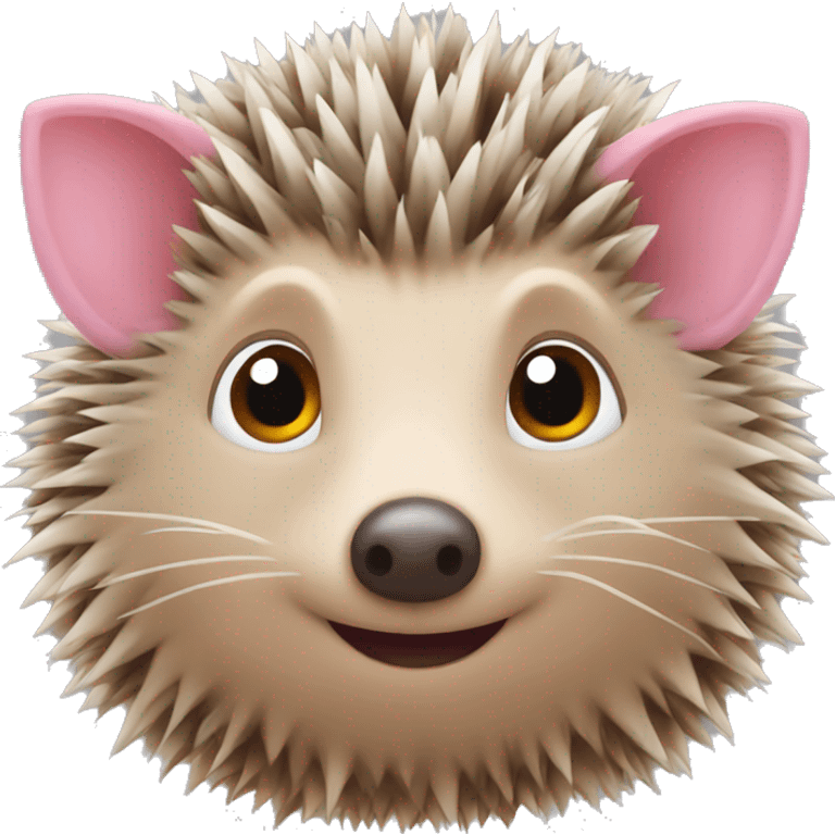 hedgehog with one brown ear and another one is pink emoji