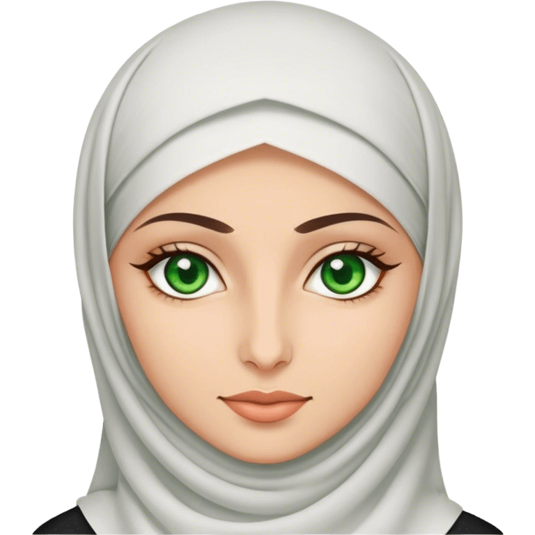 Fair skin Muslim woman green eyes emoji