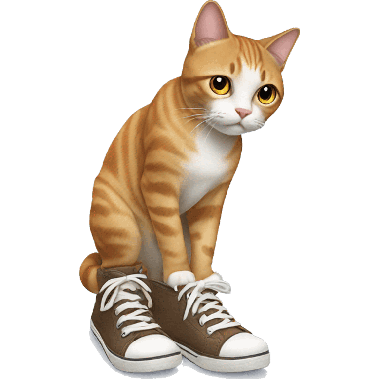 Cat wearing shoes emoji