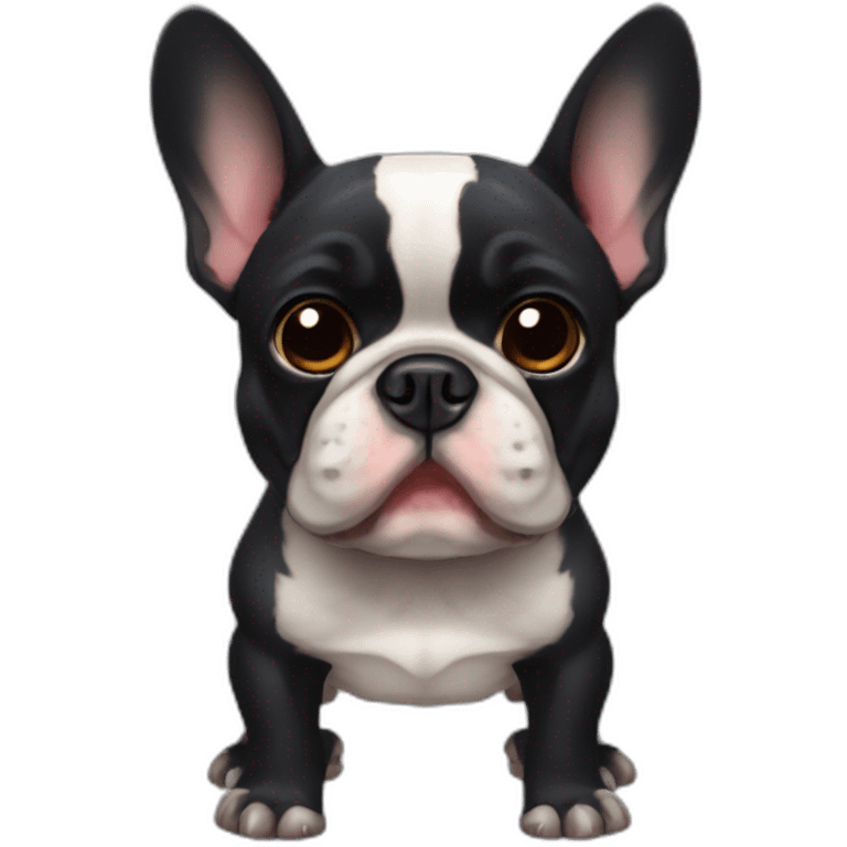 French Bulldog black bat emoji