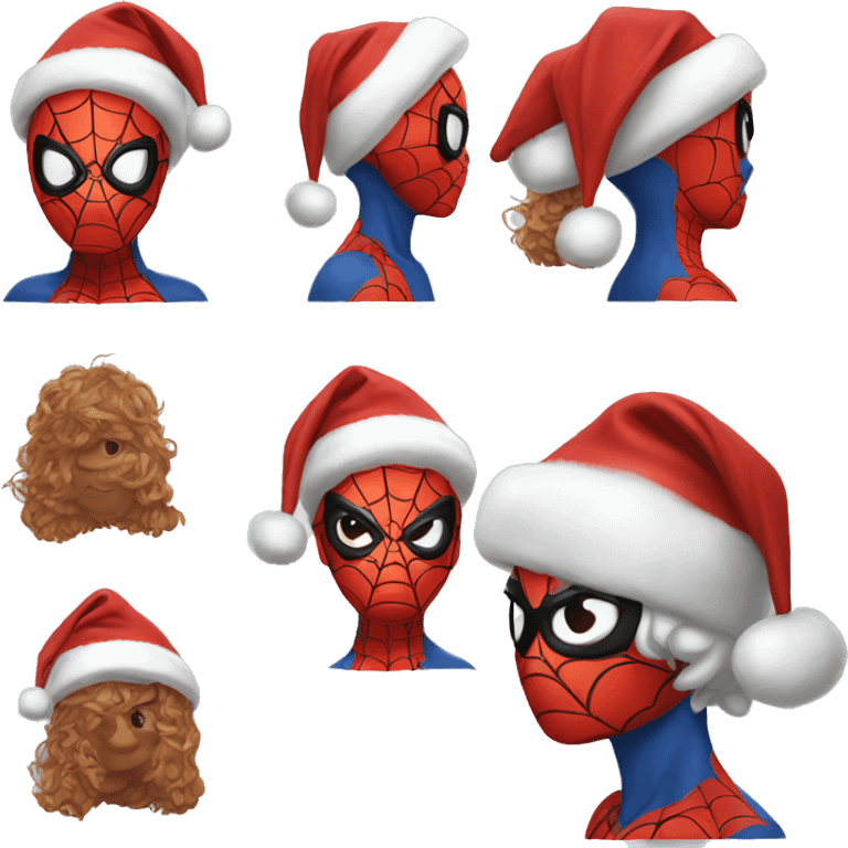 Spiderman wearing Christmas hat emoji